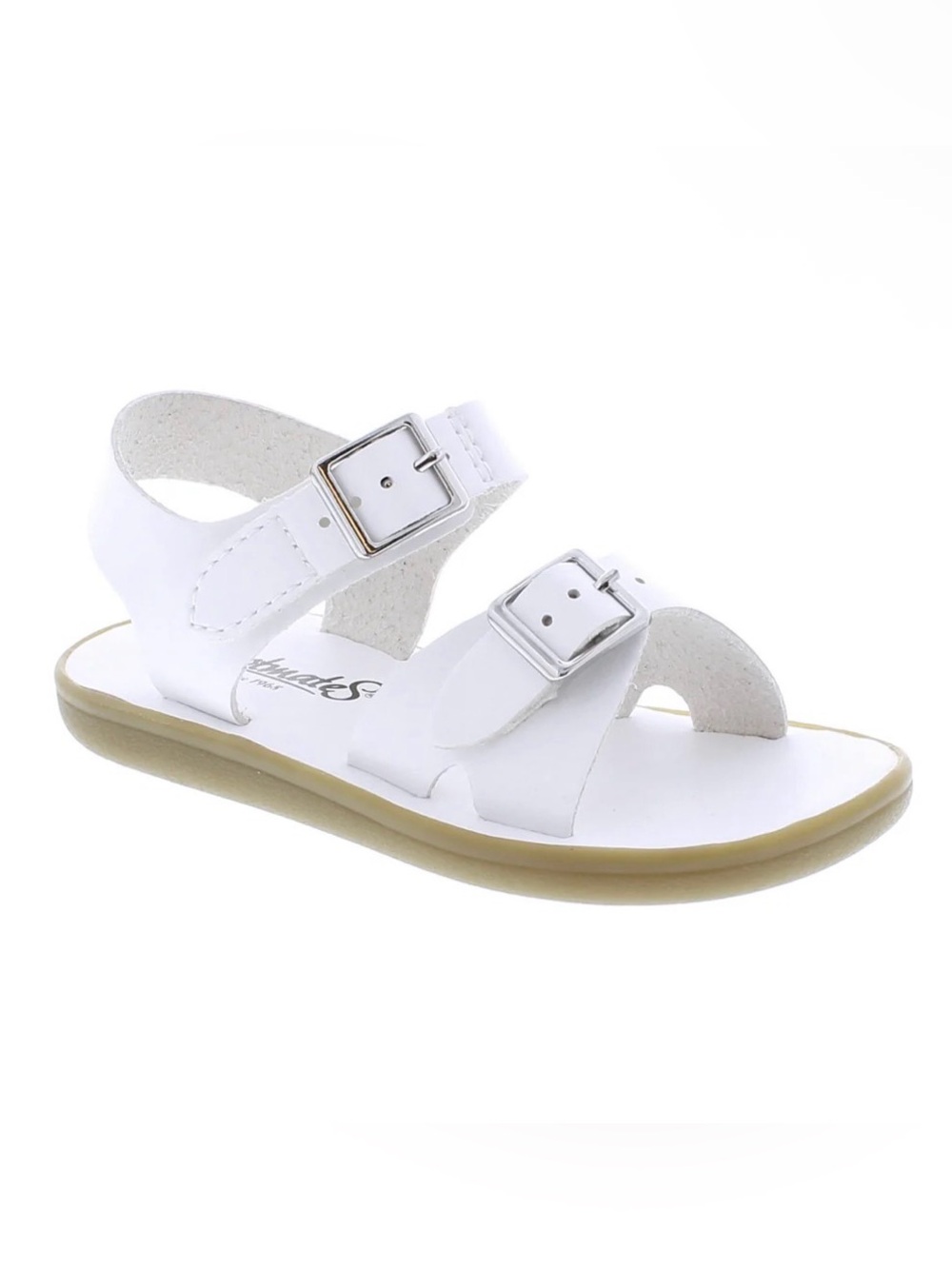 FootMates Tide White Kids Velcro Strap Sandals